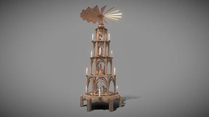 Christmas Pyramid (Version 2 Candle Driven) 3D Model