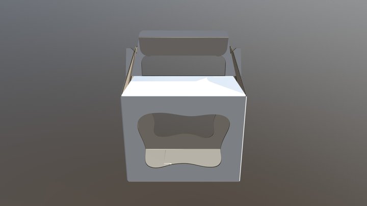 Auto Bottom Carrier Windowed Carton Box 3D Model