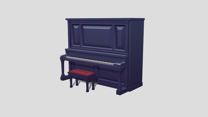 Simple Upright Piano 3D Model
