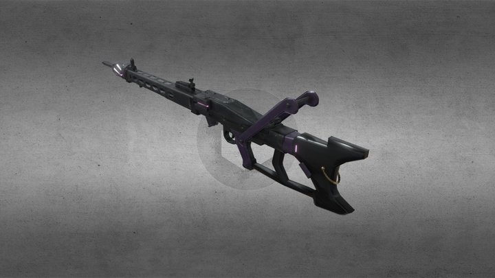 Blue Archive Sorasaki Hina's Machine Gun 3D Model