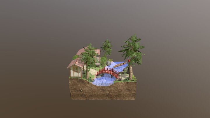 Diorama japanese fisherman's house 3D Model