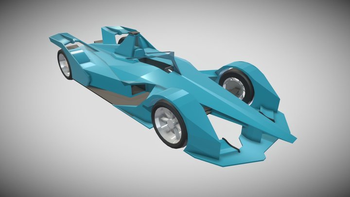 Formula E Gen 2 - Low Poly (30 minute model) 3D Model