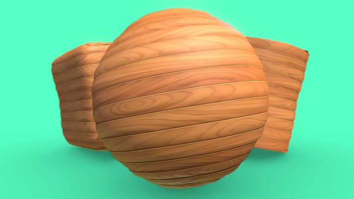 Stylized PBR Texture / Material Wood Planks 3D Model