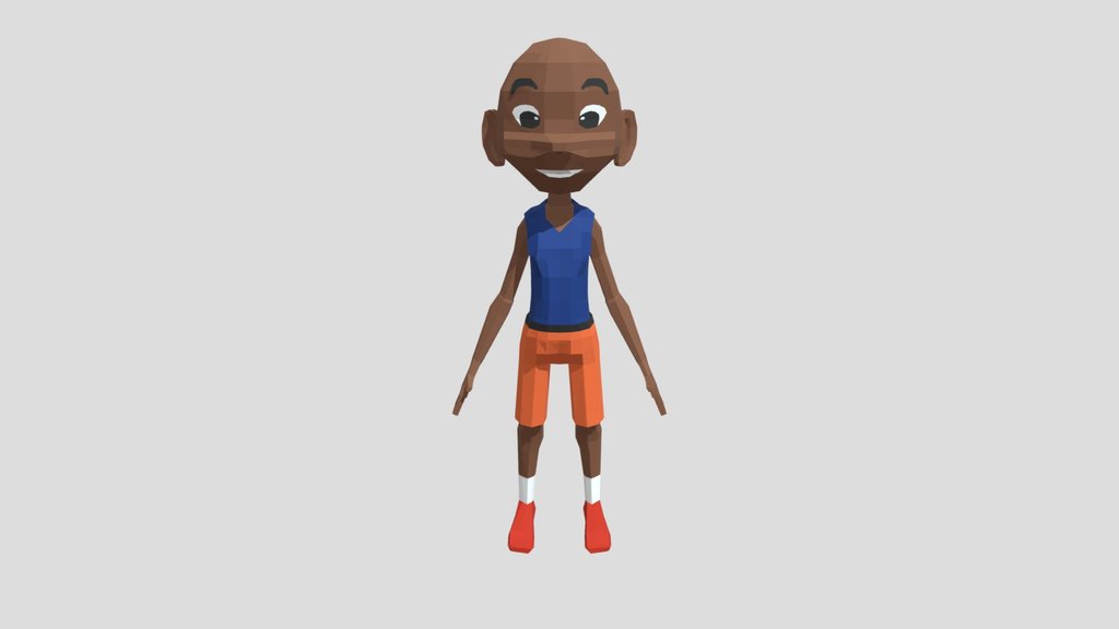 Young Boy Football Player | Low Poly