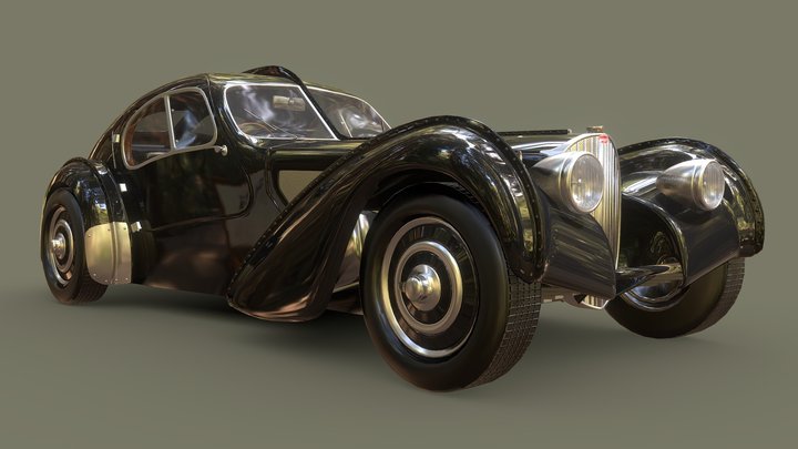 BUGATTI TYPE 57SC ATLANTIC 3D MODLE 3D Model
