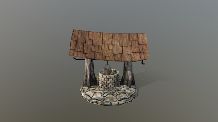 Low Poly Water Well 3D Model