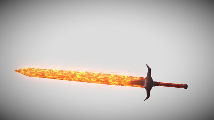 Sci-fi Lava Sword 3D Model