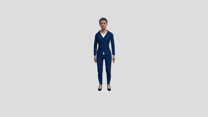 Female Standing Greeting 3D Model