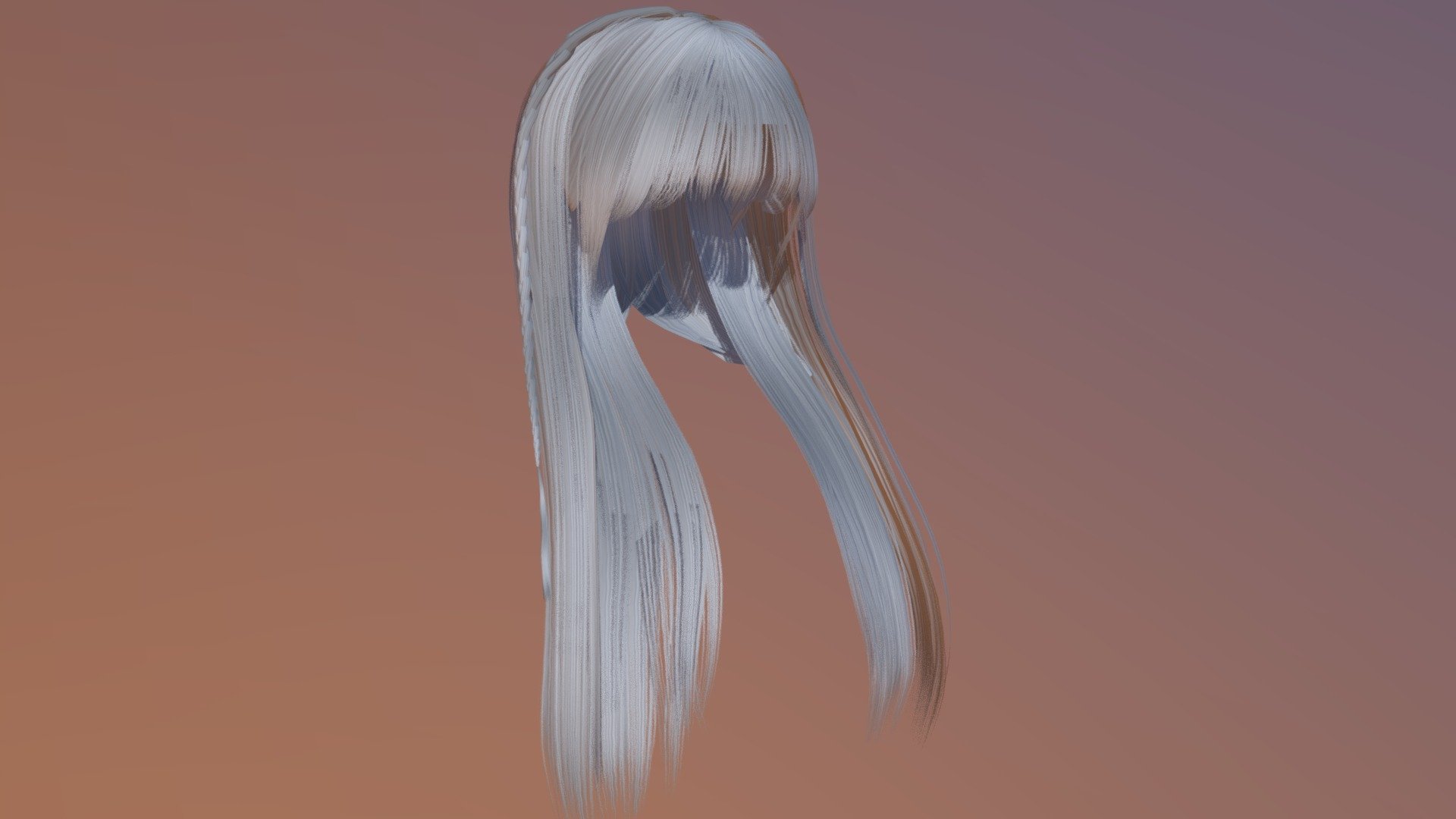 NMIXX Hair with bangs (With Bones) — Sketchfab embed 3D viewer
