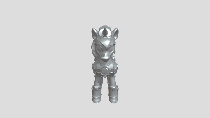armored pony with large eye 3D Model