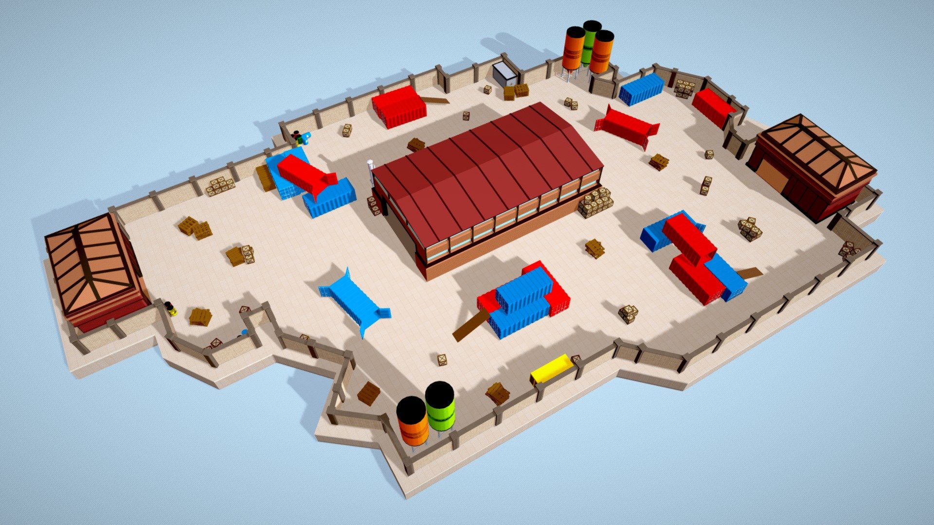 TDM Map 1 - FPS Game Environment - Low poly - Buy Royalty Free 3D model ...