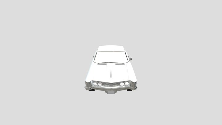 White Car Blender 3D Model