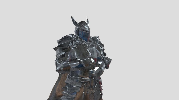 Armored Warrior Statue 3D Model