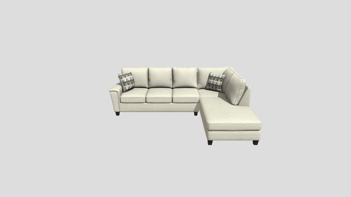 Abinger 2-Piece Sectional with Chaise 3D Model
