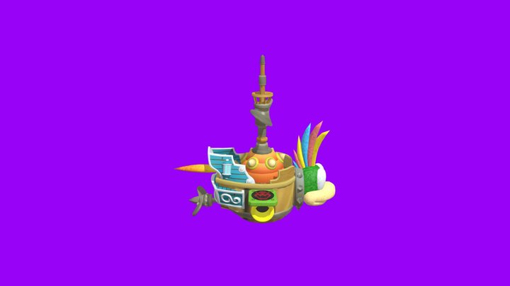Wii U - New Super Mario Bros U - Lemmys Airship 3D Model
