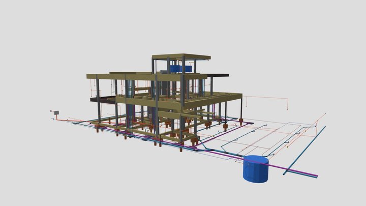 Comp. Estrutura, Elétrica e Hidráulica 3D Model