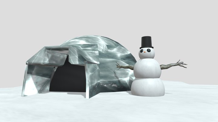 Snowman & Igloo 3D Model