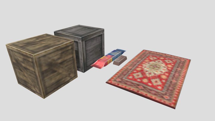 Items In PS1 Style 3D Model