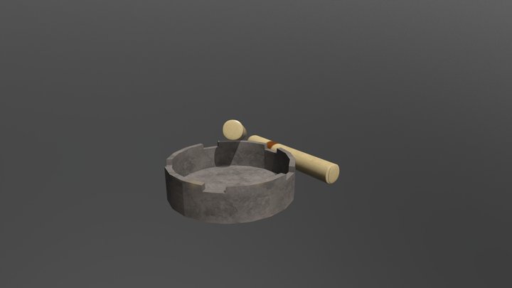 Cigar with Ash Tray 3D Model