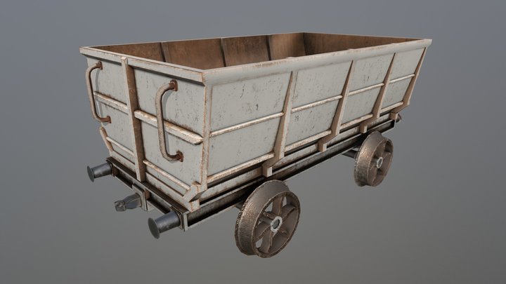 Wagon Freight 01 Grey 3D Model