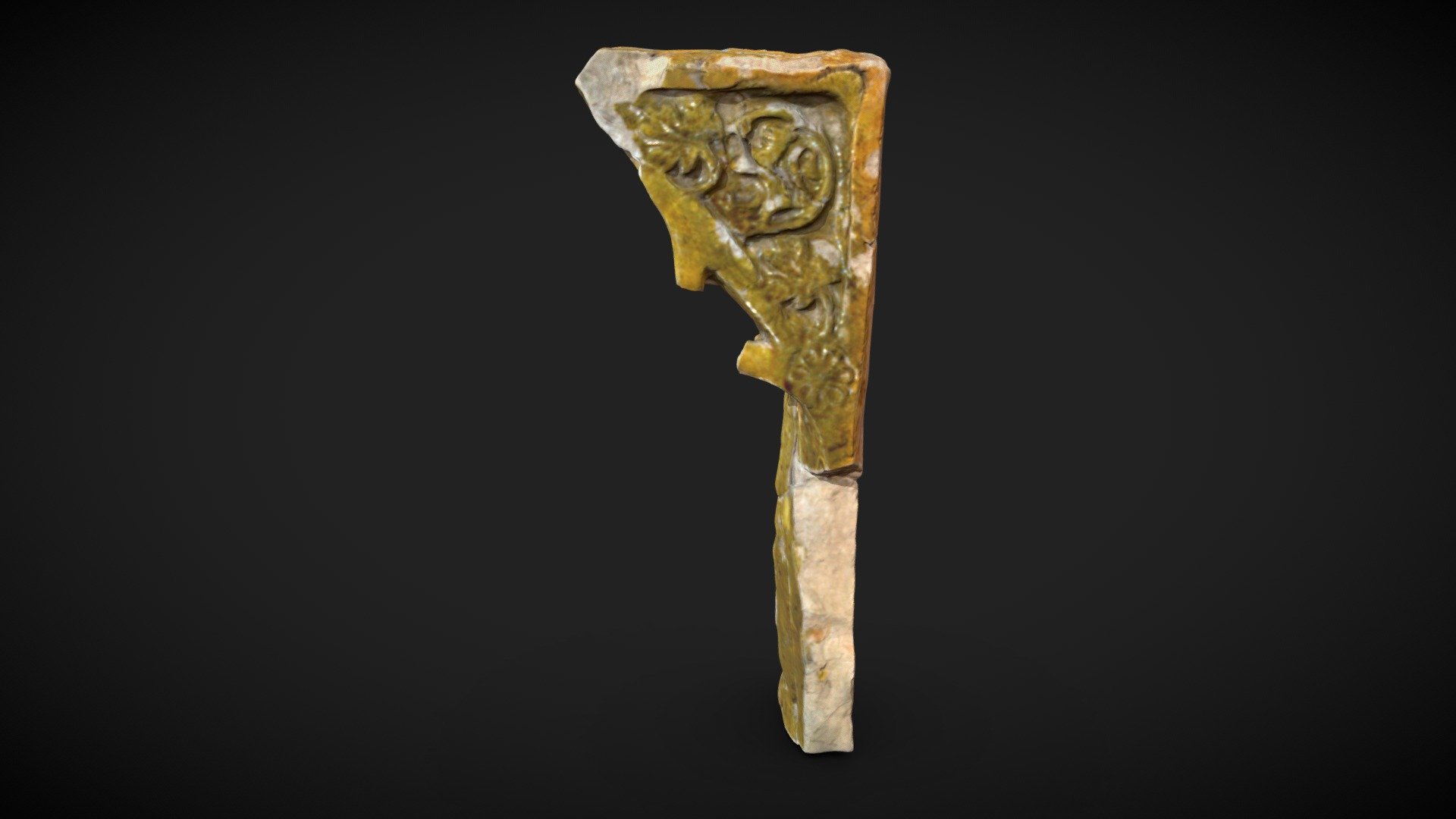 Half-cylinder tile with lions — Sketchfab embed 3D viewer