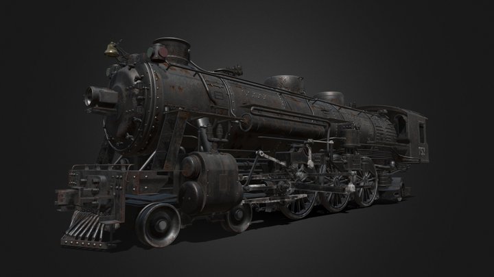 Steam Engine Locomotive 3D Model