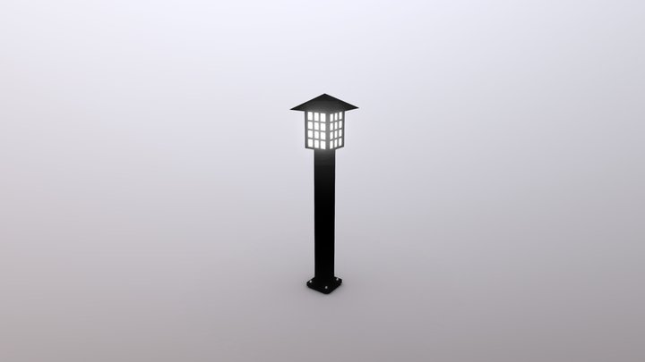 Low Poly Garden Lamp – Stylized Outdoor Light 3D Model