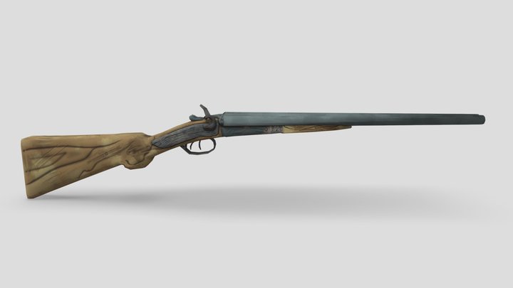 Double-barreled shotgun 3D Model