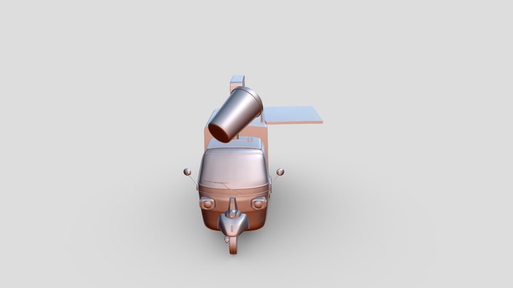 Coffee Tuk Tuk Cart 3D Model