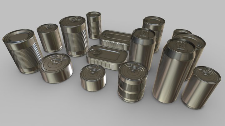 Canned Foods & Soft Drink "Subdivision" 3D Model