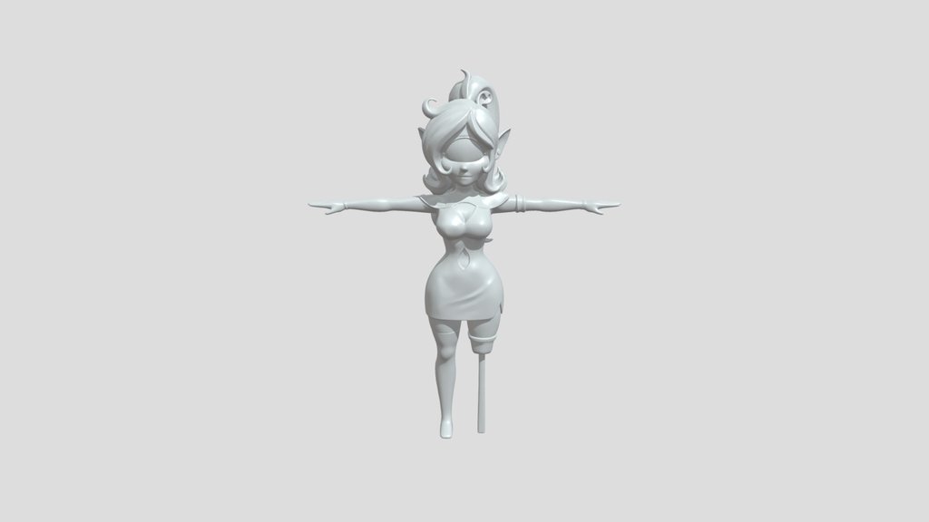 Cyclops elf woman with peg leg prosthetic