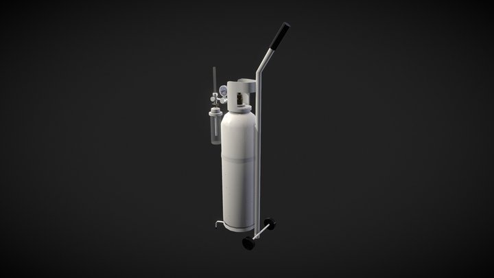 Oxygen Tank Low Poly 3D Model