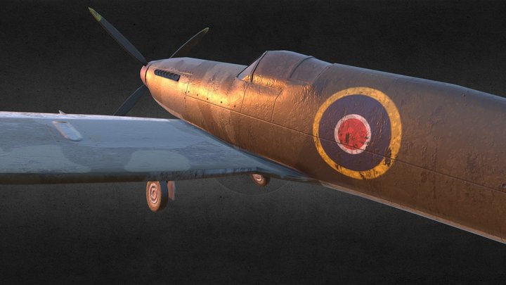 WWII Spitfire Game Asset 3D Model