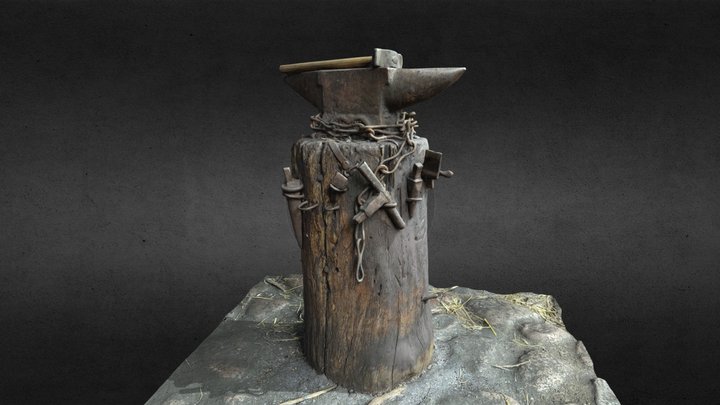 Blacksmith's Anvil at Middelaldercentret, DK 3D Model