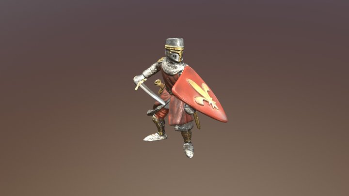 Knight With Sword And Shield 3D Model
