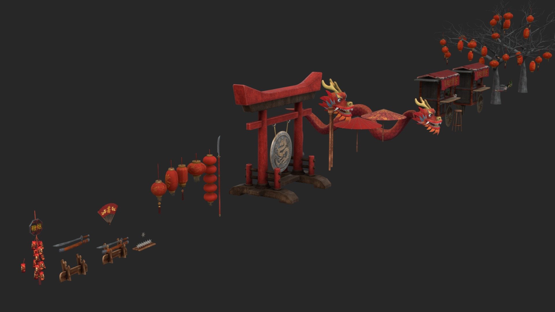 Chinese new year pack - Buy Royalty Free 3D model by dogheart1 [6c9eda7 ...