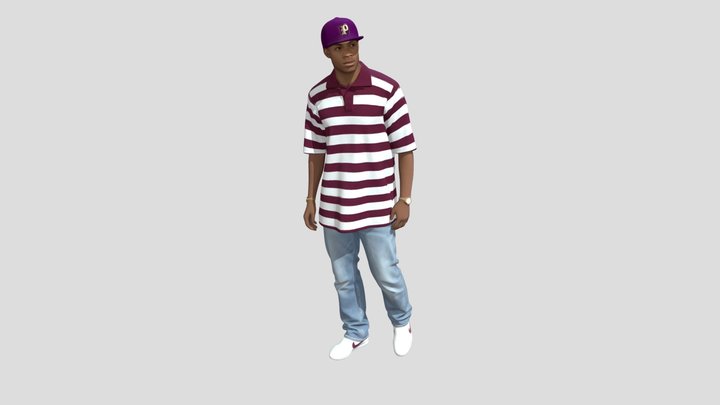 Striped Polo Streetwear Portrait – Modelo 3D gratuito STL