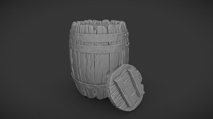 Stylized Wooden Barrel | Blender 3d 3D Model