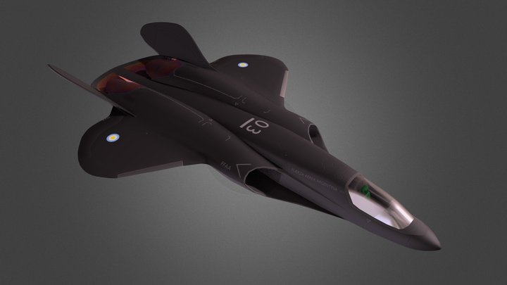 Jet Fighter (Custom 5B) 3D Model