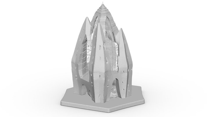 Futuristic Cathedral Tower STL