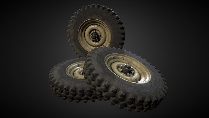 Wheels YA-101 for GAZ-69 3D Model