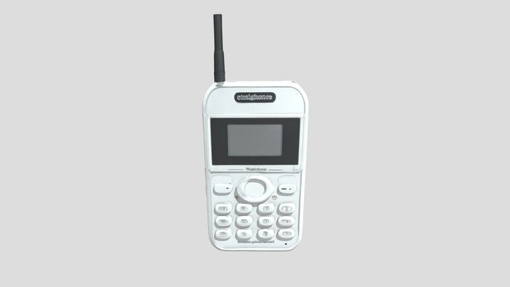 silver cell phone 3D Model
