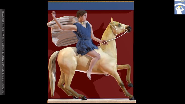 3D rendering of Metope West 01 Restored (Parthenon)
