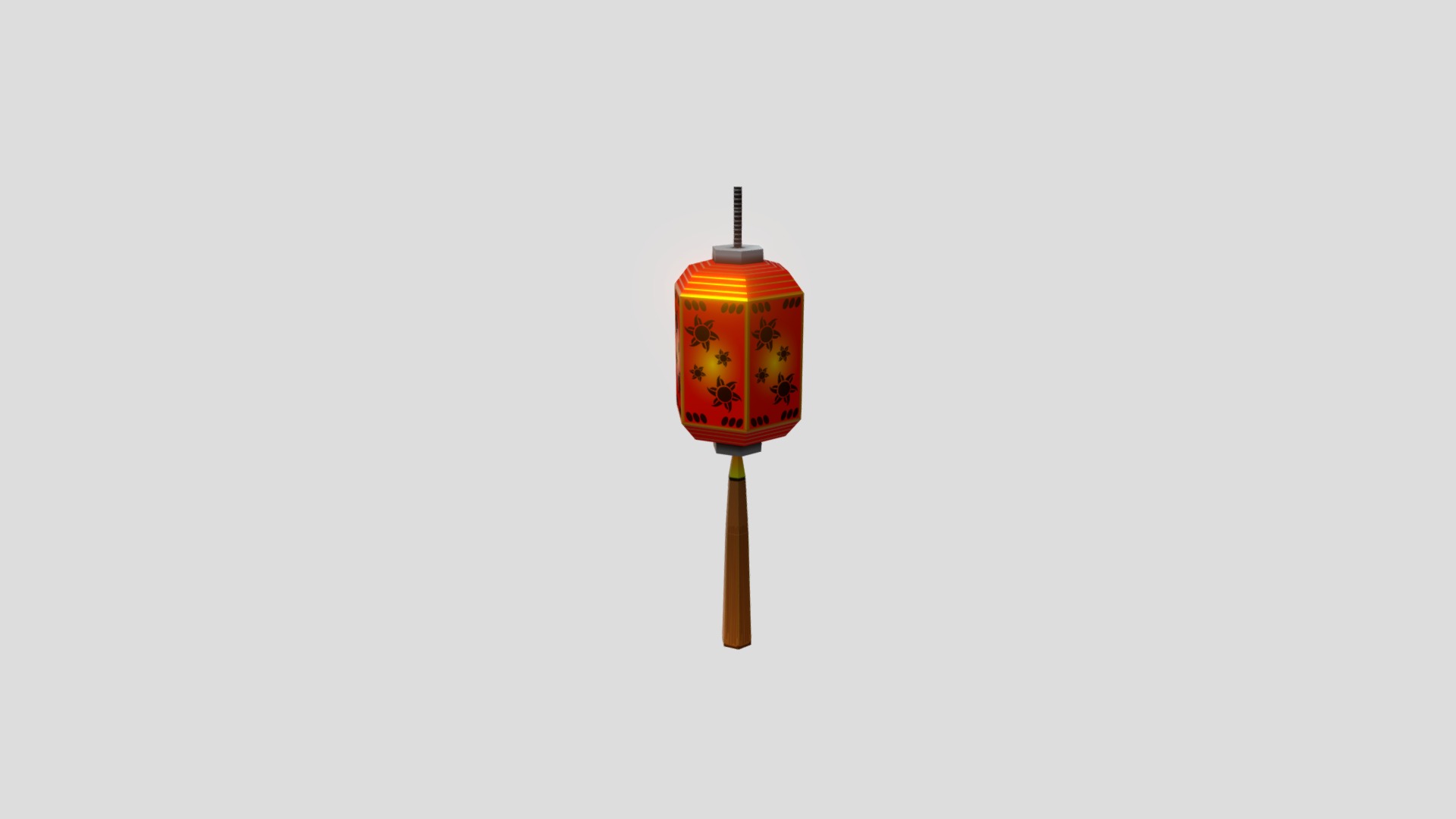 3D model Chinese Low Poly Lantern - This is a 3D model of the Chinese Low Poly Lantern. The 3D model is about a small orange and yellow object.