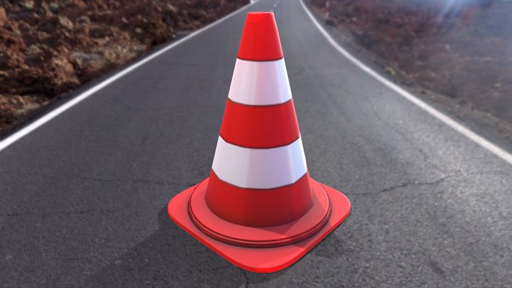Traffic Cone Very Low-Poly 3D Model