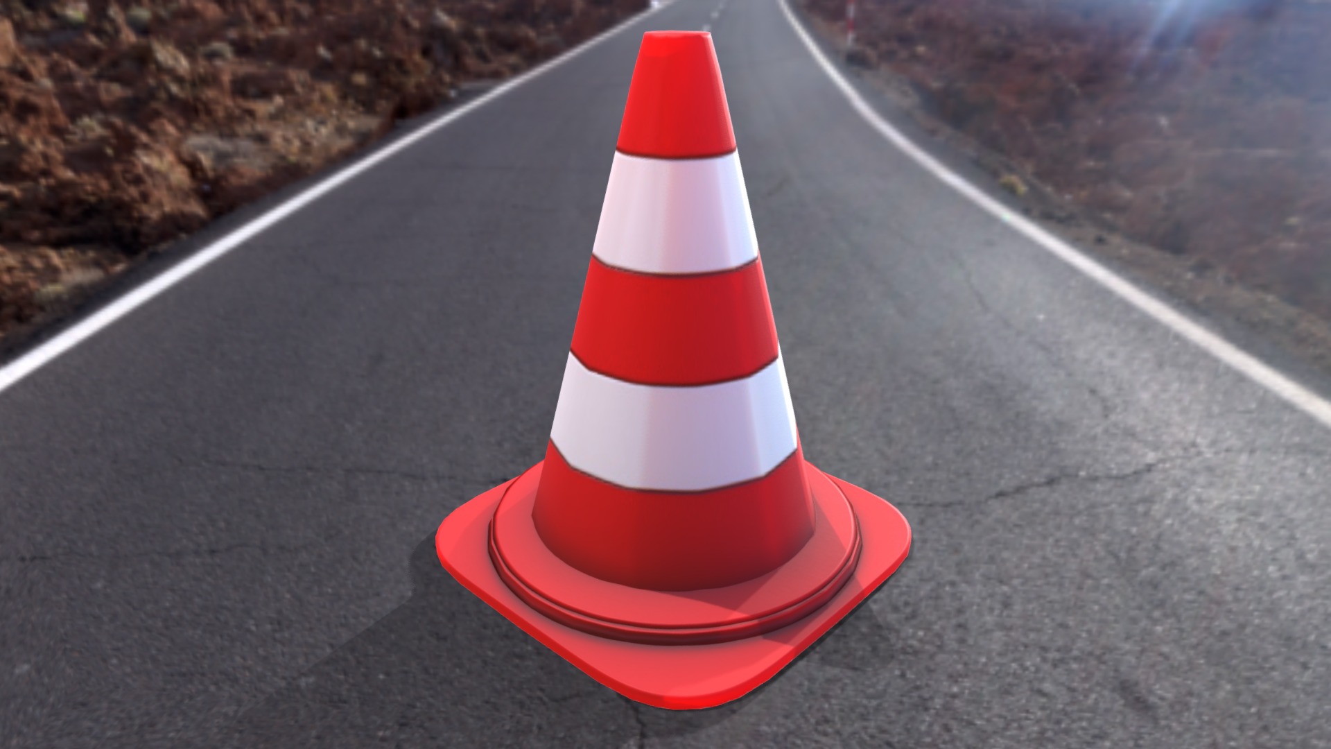 3D model Traffic Cone Very Low-Poly - This is a 3D model of the Traffic Cone Very Low-Poly. The 3D model is about a traffic cone on the road.