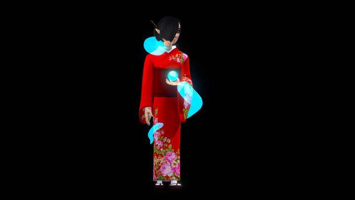 Kimono Girl 3D Model
