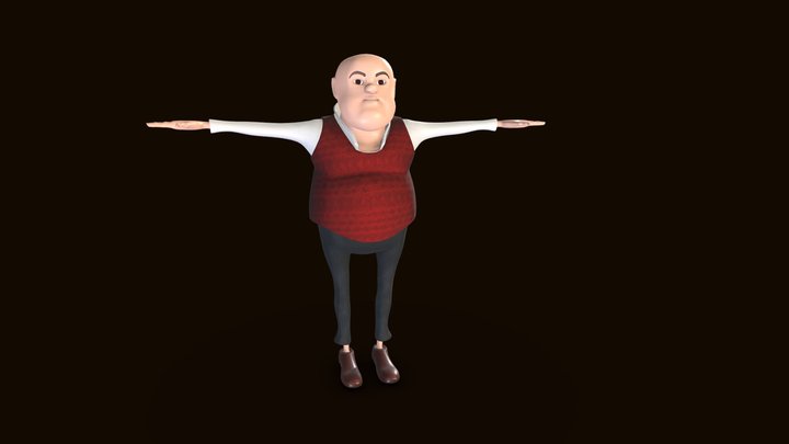 Old Man 3D Character Model / low poly model. 3D Model