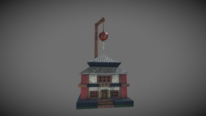 Chinese House Uni Textured 3D Model