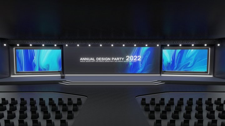 Stage for Business Event | Auditorium | Baked 3D Model